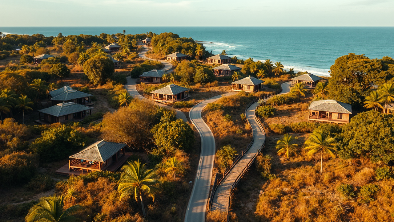 Oceanfront villas aerial